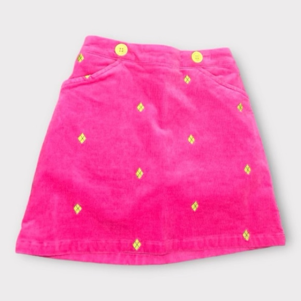 Hartstrings Pink Cord Skort Size 5 Girls Lime Green Curduroy skirt with shorts